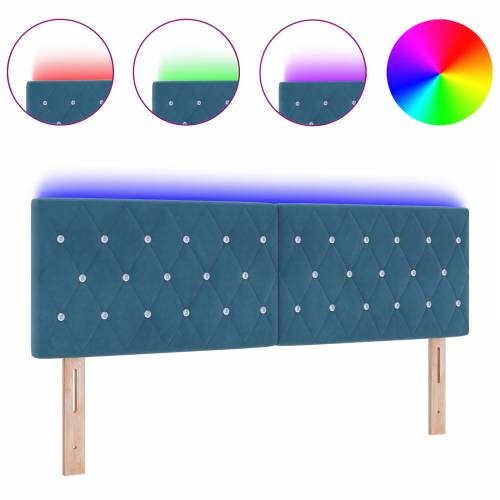 LED uzglavlje s kristalnim dugmicama, tamno plavo, 72 cm, baršunasto Cijena