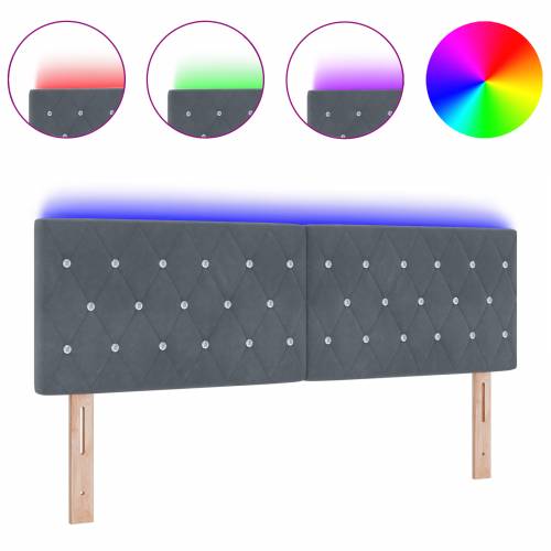 LED uzglavlje s kristalnim dugmadi Tamnosivo 80 cm Samt Cijena
