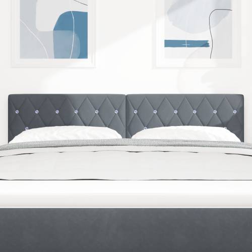 LED uzglavlje s kristalnim dugmadi Tamnosivo 80 cm Samt Cijena