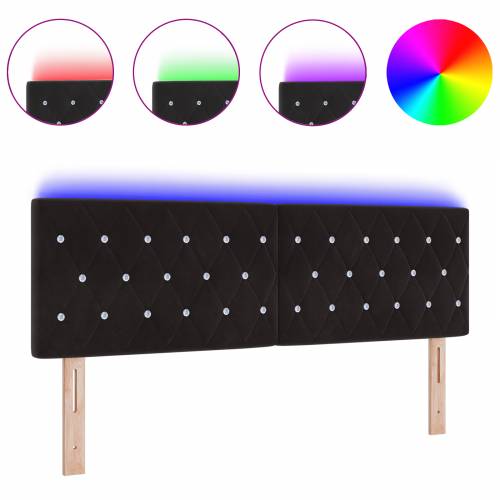 LED uzglavlje s kristalnim gumbima, uzorkano, crno, 80 cm baršunasto Cijena