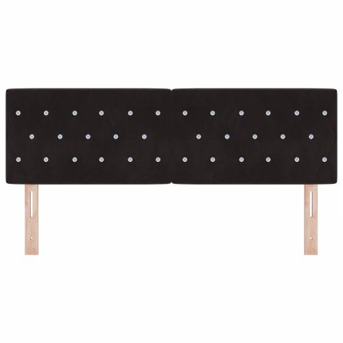 LED uzglavlje s kristalnim gumbima, uzorkano, crno, 80 cm baršunasto Cijena