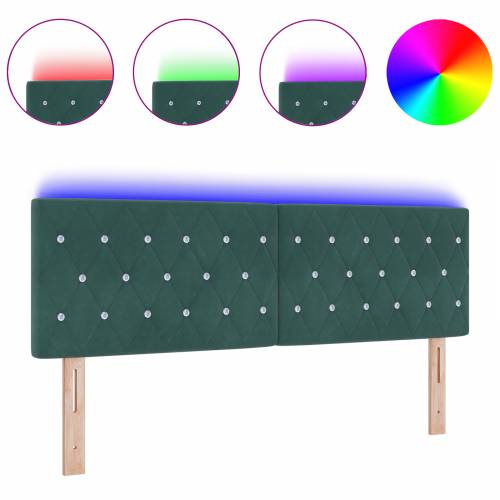 LED Uzglavlje Kristalno Dugme Uzorak Tamnozeleno 80 cm Baršun Cijena