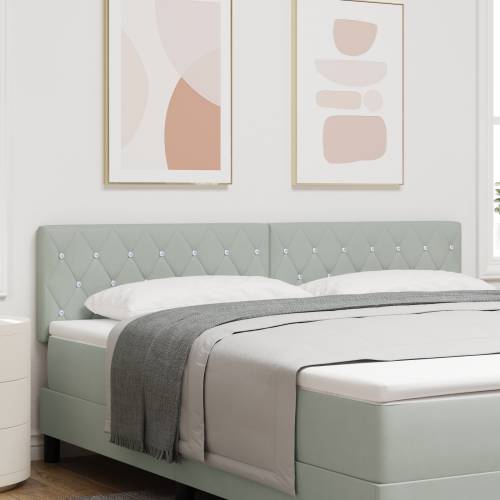 LED uzglavlje s kristalnim gumbima svjetlosivo 90 cm baršun Cijena