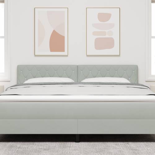 LED uzglavlje s kristalnim gumbima svjetlosivo 90 cm baršun Cijena