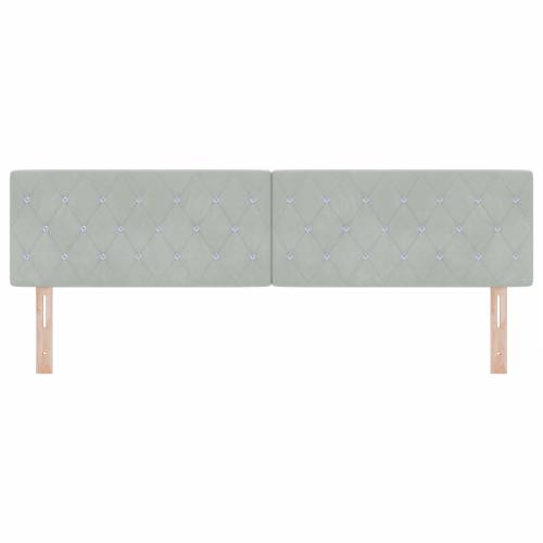 LED uzglavlje s kristalnim gumbima svjetlosivo 90 cm baršun Cijena
