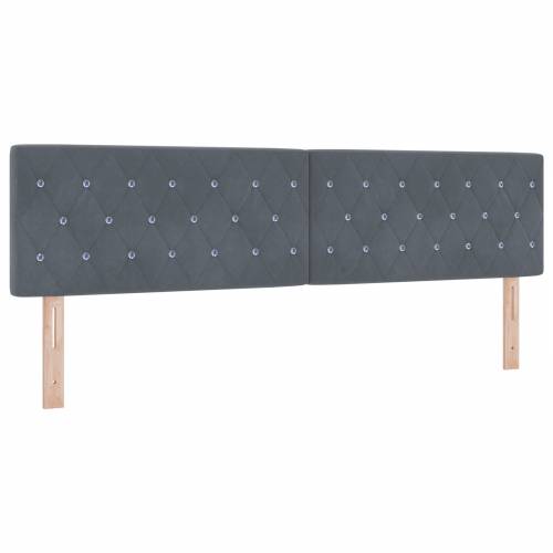 LED Uzglavlje s Kristalnim Gumbima Tamno Sivo 90 cm Baršun Cijena