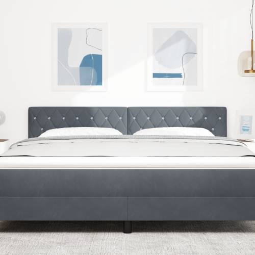 LED Uzglavlje s Kristalnim Gumbima Tamno Sivo 90 cm Baršun Cijena