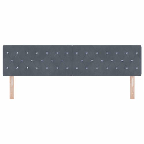 LED Uzglavlje s Kristalnim Gumbima Tamno Sivo 90 cm Baršun Cijena
