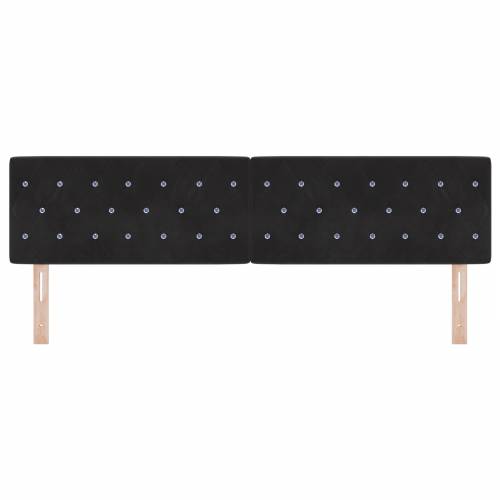 LED uzglavlje s kristalnim dugmadima Utuftano Crno 90 cm Baršun Cijena