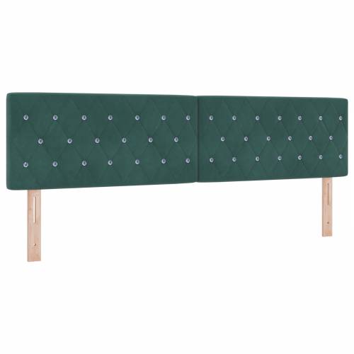 LED uzglavlje s kristalnim dugmadi tamno zelena 90 cm baršun Cijena