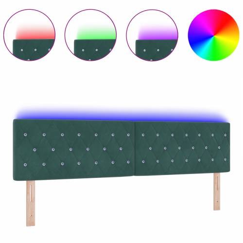 LED uzglavlje s kristalnim dugmadi tamno zelena 90 cm baršun Cijena