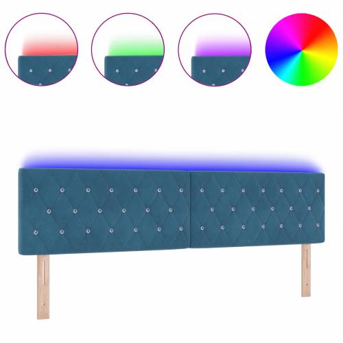 LED uzglavlje s kristalnim gumbom tufterice Tamno plavo 90 cm baršun Cijena