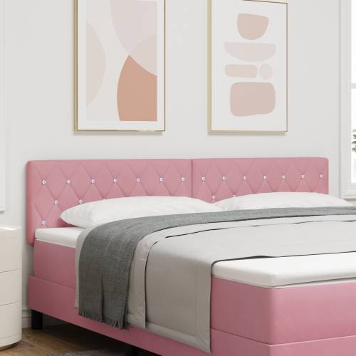 LED uzglavlje s kristalnim gumbom, ružičasto 90 cm baršunasto Cijena