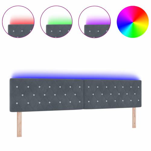 LED uzglavlje s kristalnim gumbima, tamno sivo 100 cm baršun Cijena
