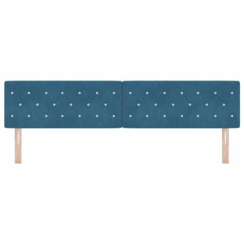 Tamnoplav uzglavlje Set od 2 Tamno plavo Tkanina 200 cm USB-C Cijena