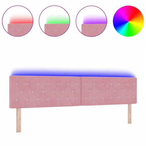 LED uzglavlje s kristalnim dugmadi tufted ružičasto 100 cm baršun Cijena