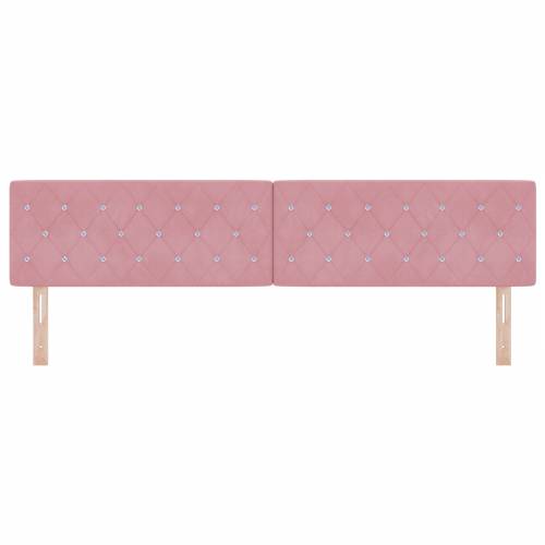 LED uzglavlje s kristalnim dugmadi tufted ružičasto 100 cm baršun Cijena