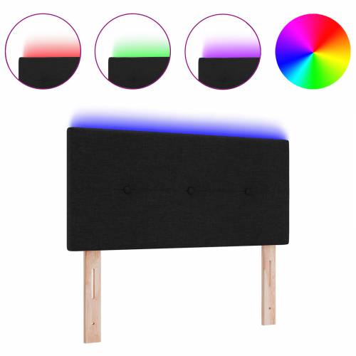 LED uzglavlje s gumbima, crno, 80 cm, tkanina Cijena