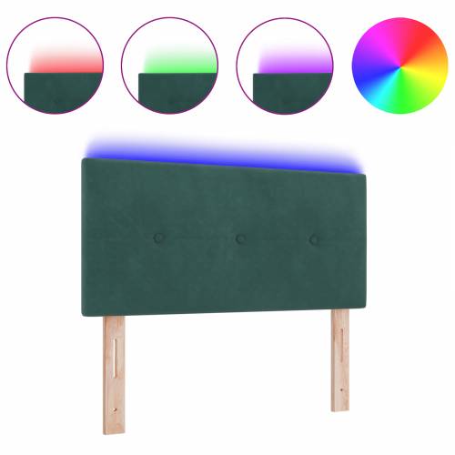 LED uzglavlje s gumbima, tamnozelena, 80 cm, baršun Cijena
