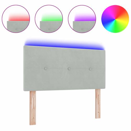 LED Uzglavlje s gumbićima svjetlosiva 90 cm Baršun Cijena