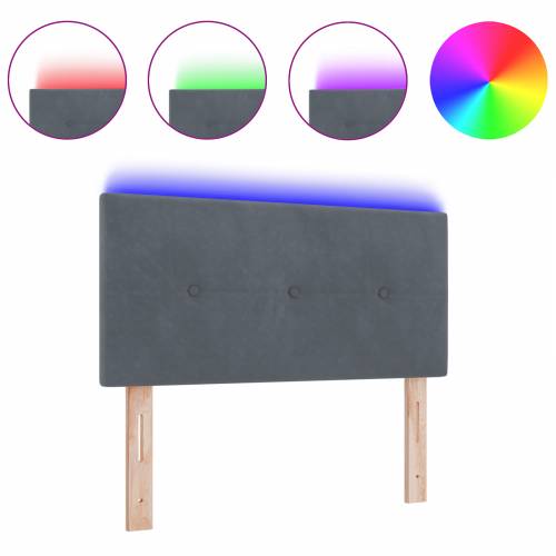 LED Uzglavlje S Dukserici Tamno Sivo 90 cm Baršun Cijena