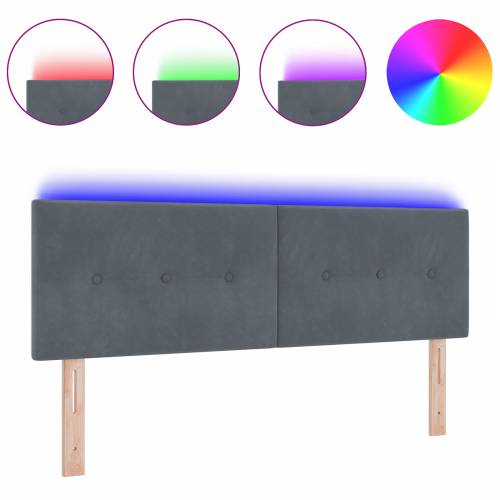 LED Uzglavlje S Dugim Duglima Tamno Siva 72 cm Baršun Cijena