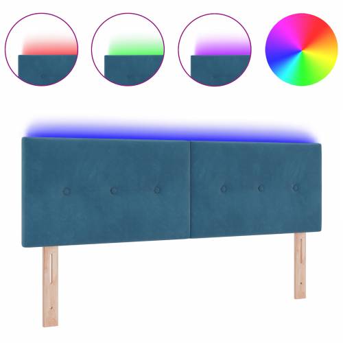 LED Uzglavlje S dugim preklopom Tamnoplava 72 cm Baršun Cijena