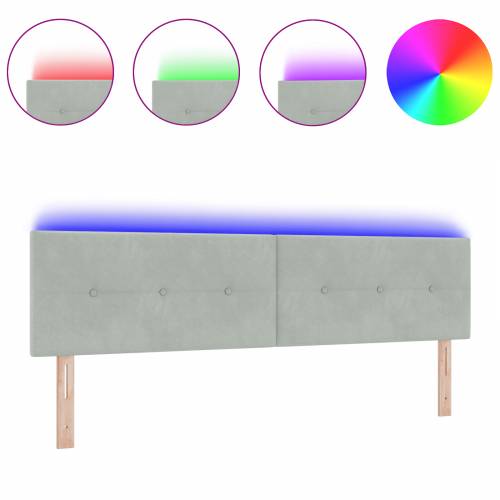 LED naslonjač s gumbom tapeciranim svjetlosivim baršunom 180 cm Cijena