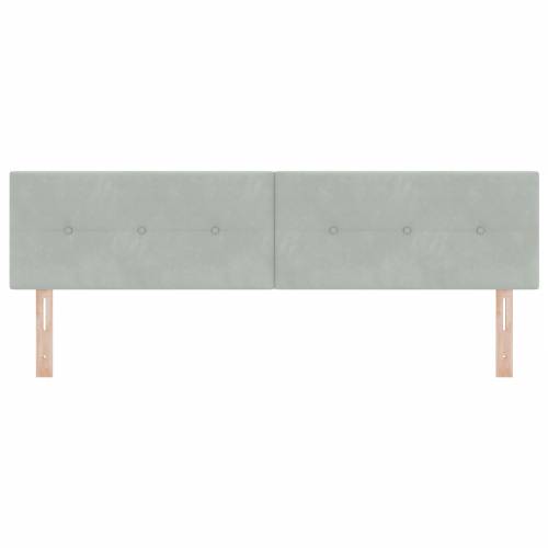 LED naslonjač s gumbom tapeciranim svjetlosivim baršunom 180 cm Cijena