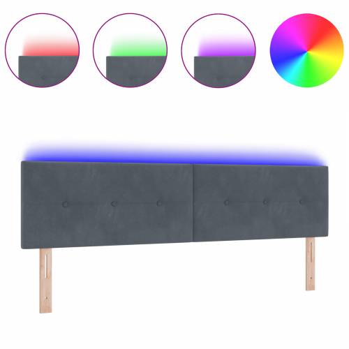 LED uzglavlje Gumbasto podstavljeno Tamno sivo 180 cm Velvet Cijena
