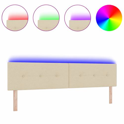 LED Uzglavlje s dugmadi bež 100 cm tkanina Cijena