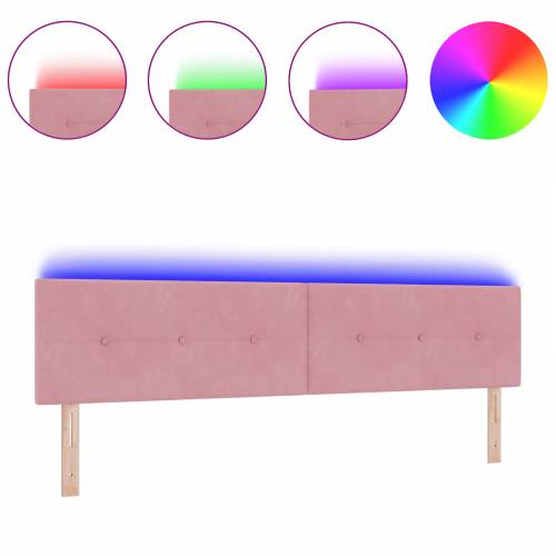 LED uzglavlje s dugmadi ružičasto 100 cm baršun Cijena