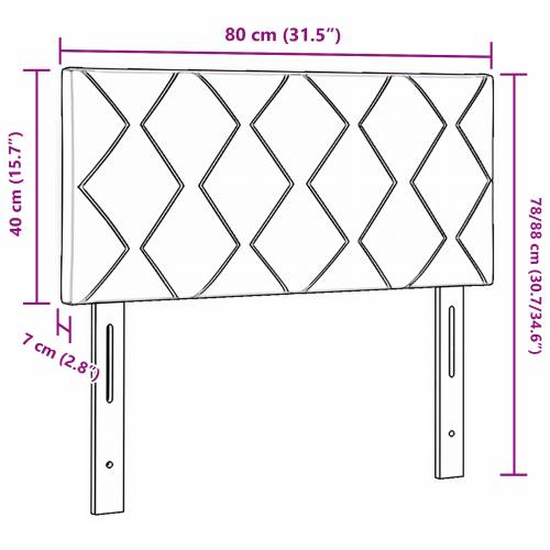 LED uzglavlje dijamantni blokovi dizajn crno 80 cm tkanina Cijena