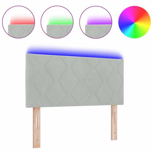 LED uzglavlje s dijamantnim blokovima svjetlosivo 90 cm baršun Cijena