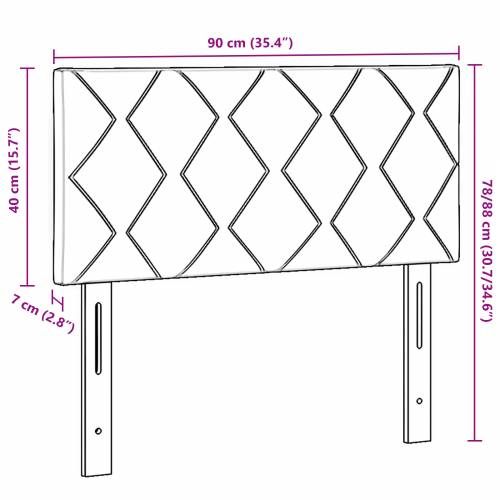LED uzglavlje dizajn dijamantnih blokova crno 90 cm baršun Cijena