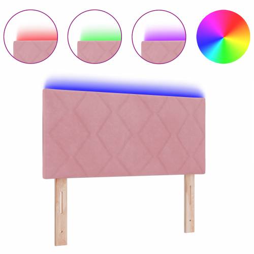 LED uzglavlje s dizajnom dijamantnih blokova Ružičasto 90 cm Velvet Cijena