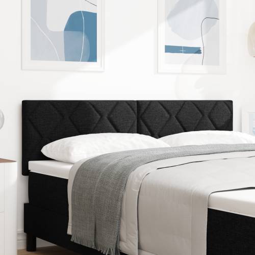 LED Uzglavlje Dijamantni Blokovi Crno 144 cm Tkanina Cijena