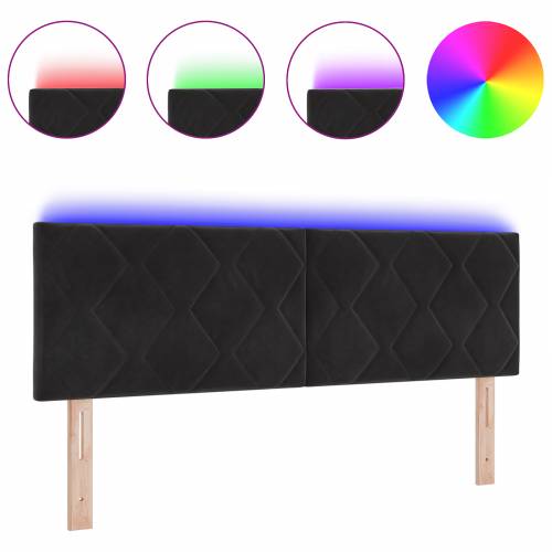 LED uzglavlje dizajn dijamantnih blokova crno 144 cm baršun Cijena