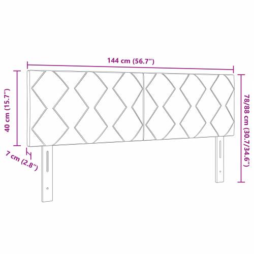 LED uzglavlje dizajn dijamantnih blokova crno 144 cm baršun Cijena