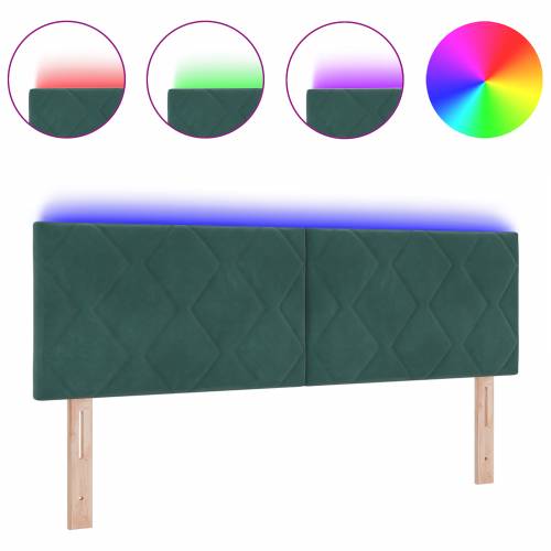 LED uzglavlje dizajn dijamantskih blokova tamnozelena 144 cm baršun Cijena
