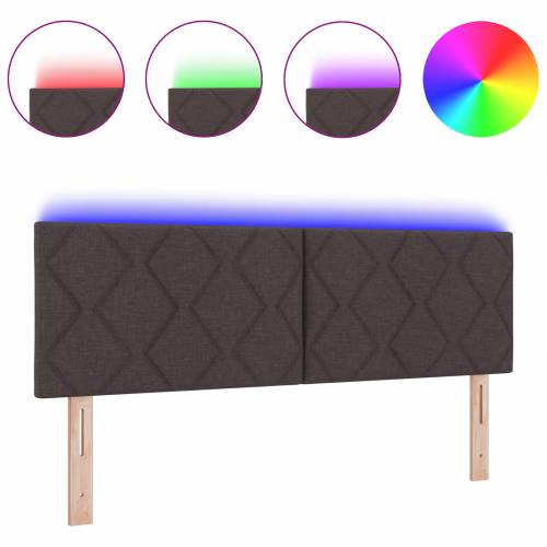 LED uzglavlje dizajn s dijamantnim blokovima tamnosmeđi 160 cm tkanina Cijena