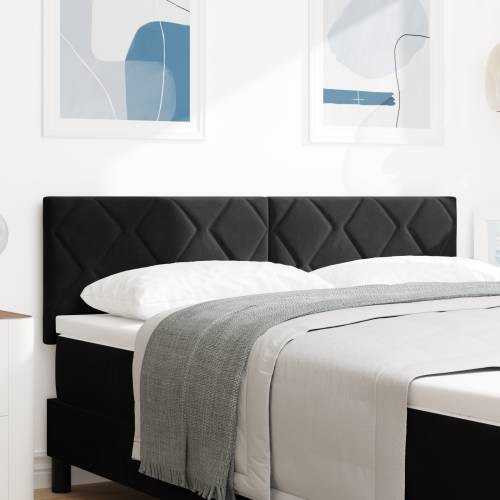 LED uzglavlje dizajn dijamantnih blokova crno 160 cm baršun Cijena