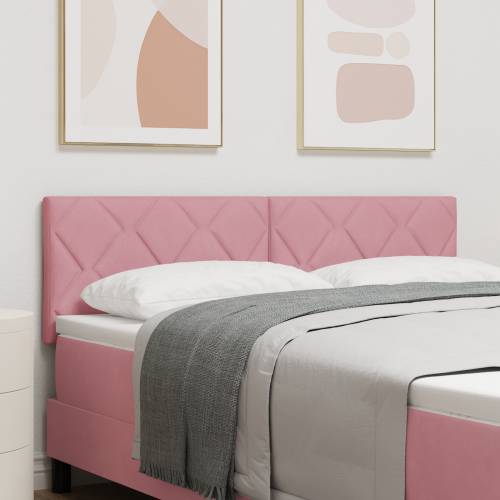 LED Uzheadboard s Dijamantskim Blokovima Ružičasti 160 cm Velvet Cijena