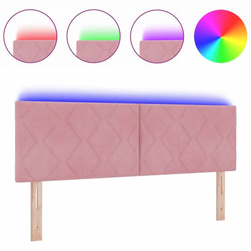 LED Uzheadboard s Dijamantskim Blokovima Ružičasti 160 cm Velvet Cijena
