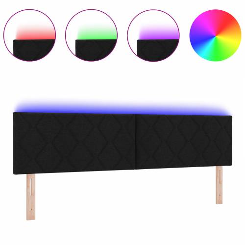 LED uzglavlje dizajn s dijamantnim blokovima crno 180 cm tkanina Cijena