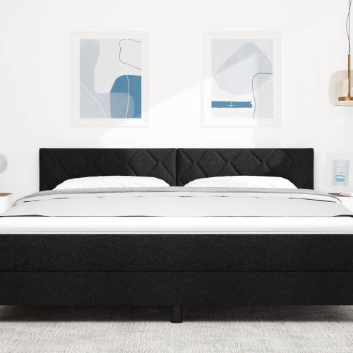 LED uzglavlje dizajn s dijamantnim blokovima crno 180 cm tkanina Cijena