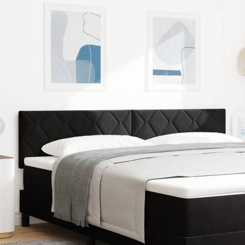 LED uzglavlje dizajn dijamantskih blokova crno 180 cm velur Cijena
