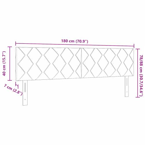 LED uzglavlje dizajn dijamantskih blokova crno 180 cm velur Cijena