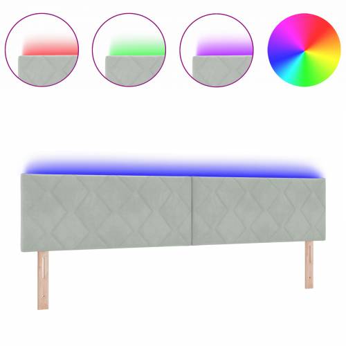 LED naslon za glavu dizajn dijamantnih blokova svjetlosivi 200 cm velvet Cijena