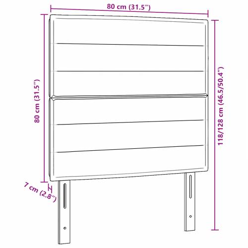 LED uzglavlje dizajn linije taupe 80 cm tkanina Cijena